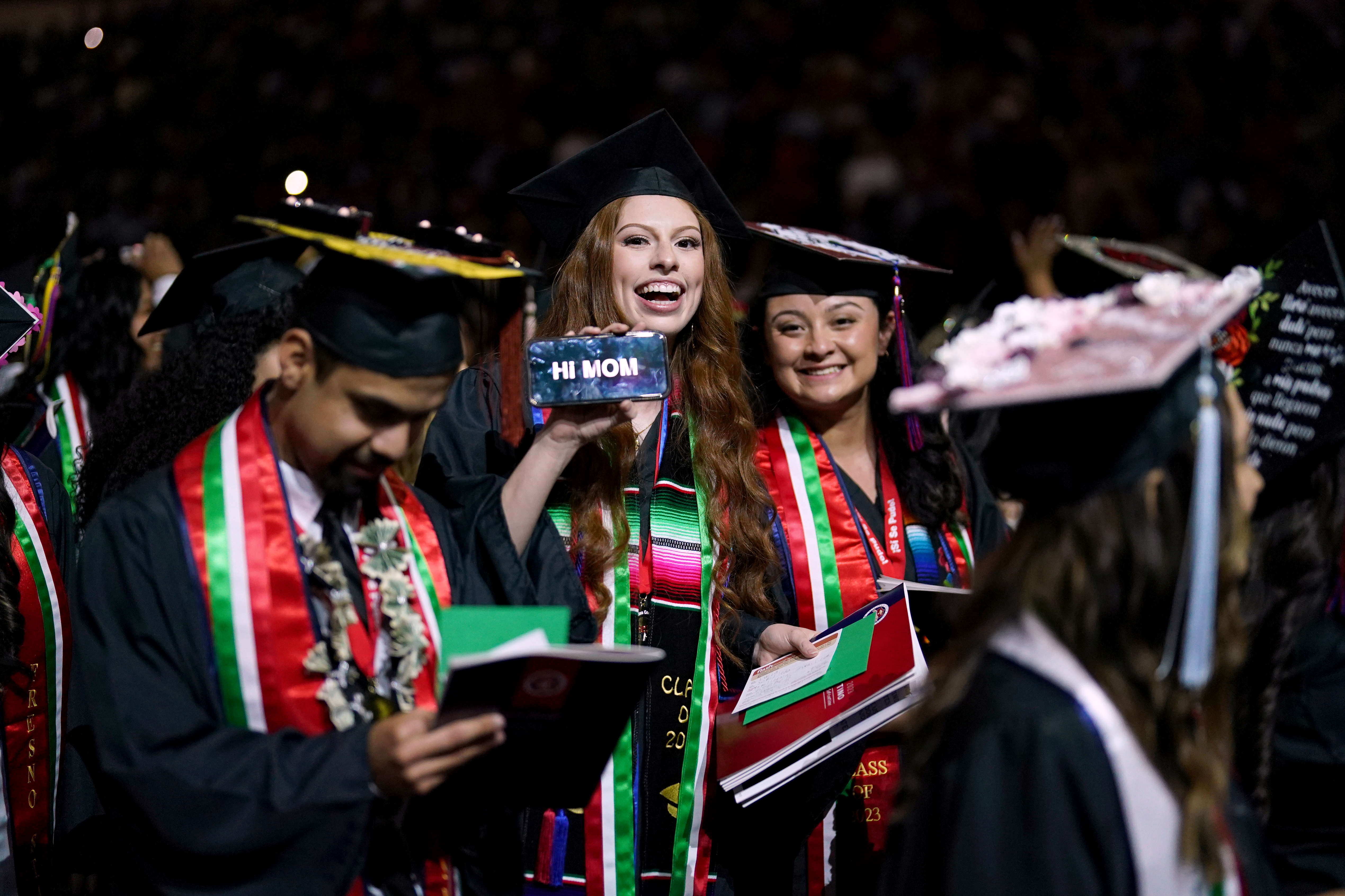 students at graduation