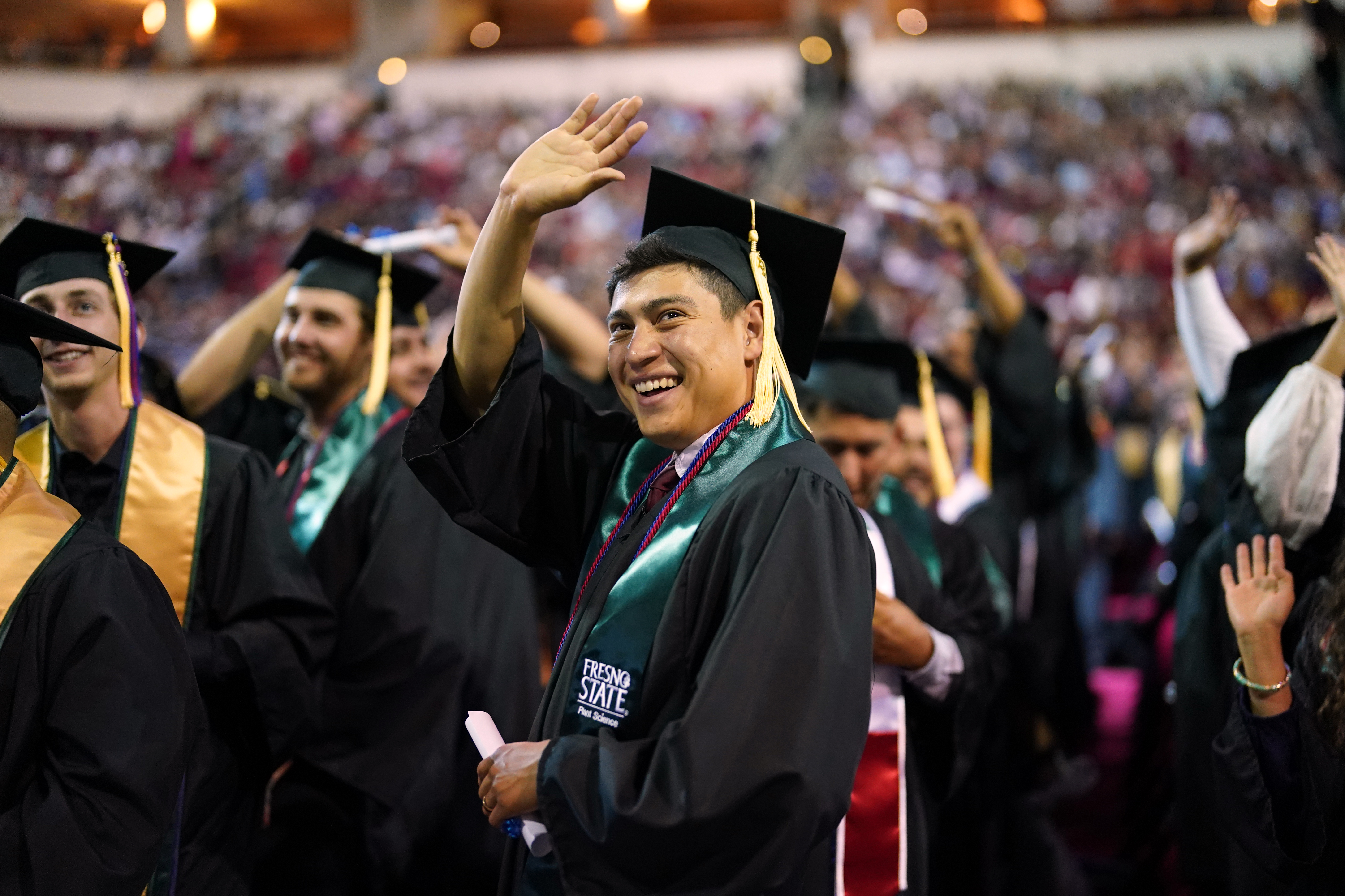 Plant science student graduating