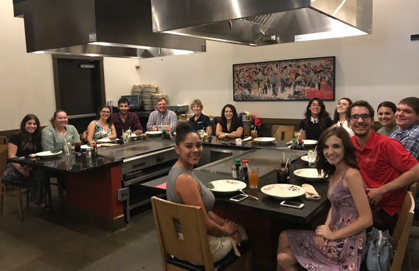 Azores students and Fresno State at dinner