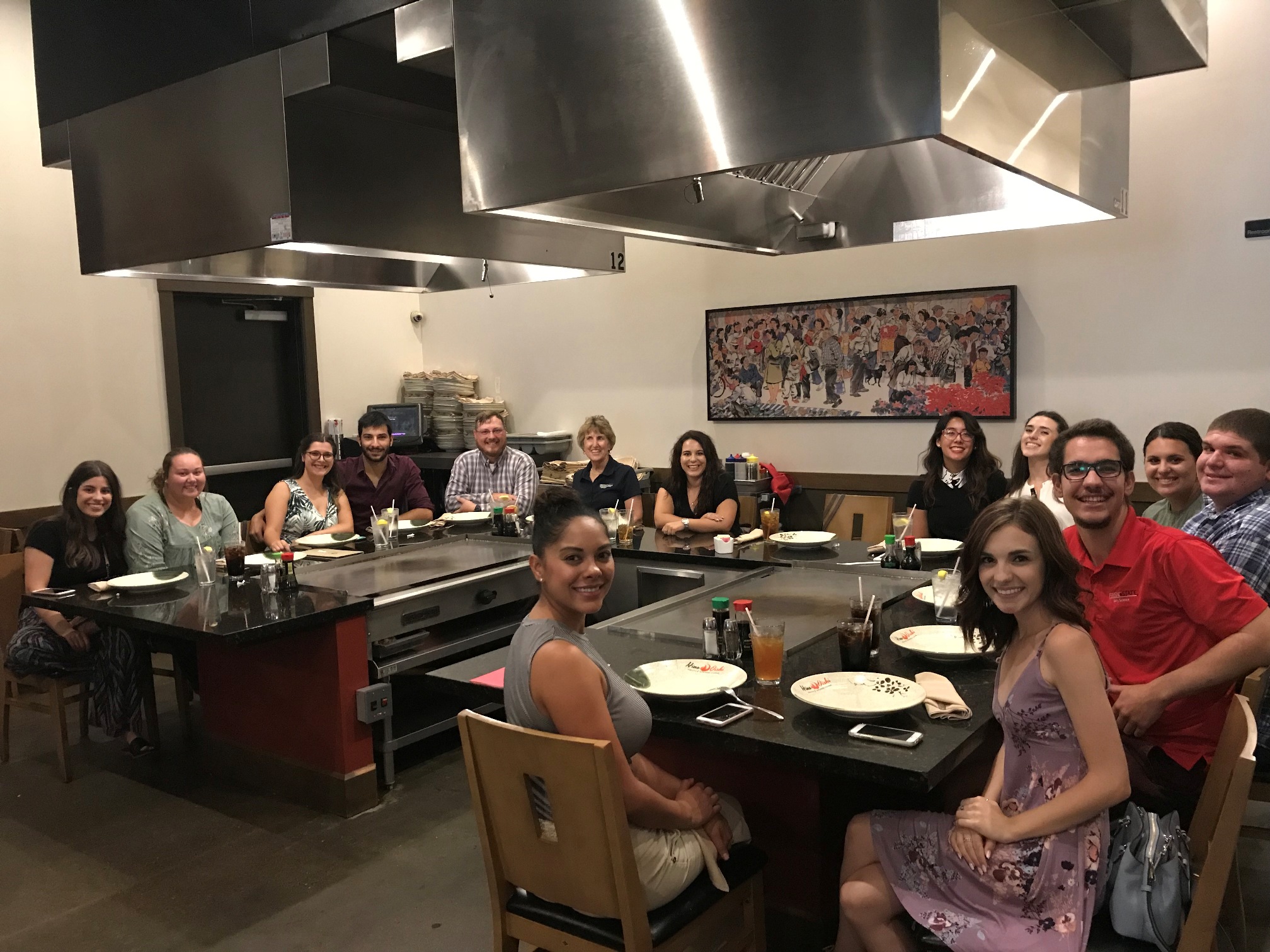 Students at dinner