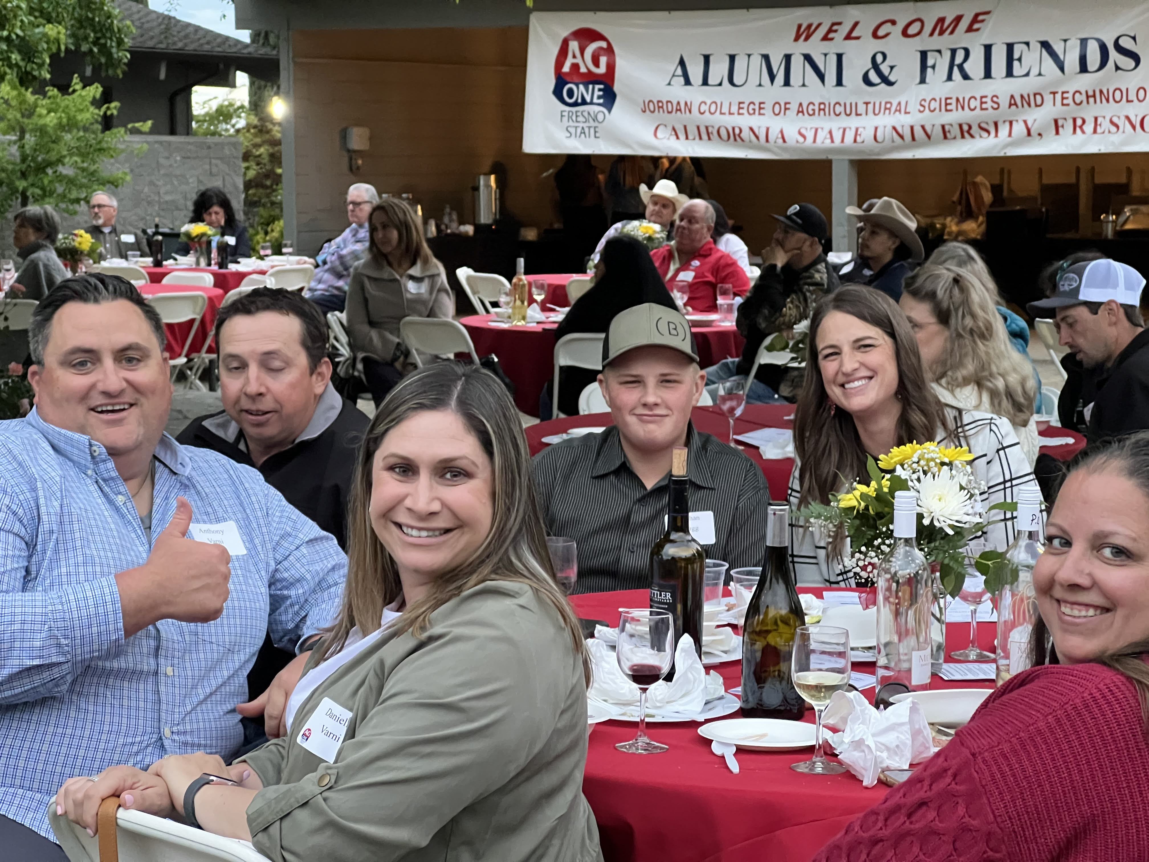 guests posing at their table