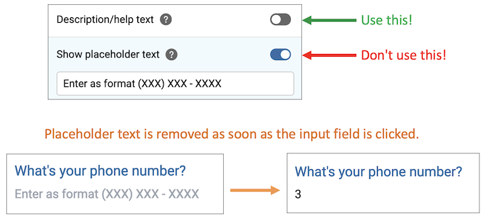 placeholder text options