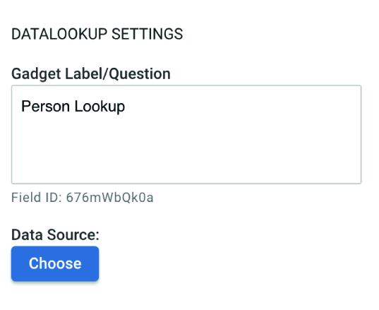 datalookup settings