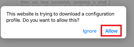 Click "Allow" to download