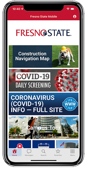 Fresno State mobile app home page