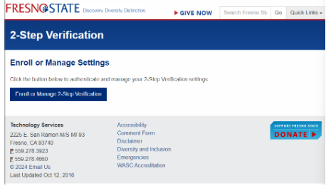 fresno state 2 step verification 