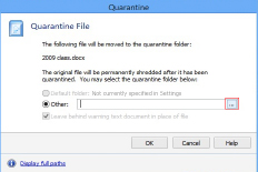 spirion quarantine browse